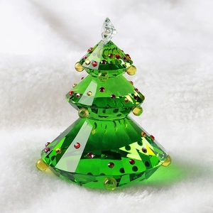 Oem Tùy Chỉnh Hiện Đại Mặt Màu Xanh Lá Cây Pha Lê Giáng Sinh Cây Bức Tượng Sáng Bóng Thạch Cao Cấp Bàn Kỳ Nghỉ Trang Trí Nhà Văn Phòng - Product Image 1