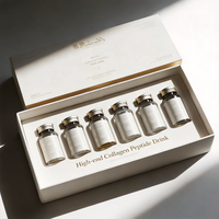 Boîte d'emballage rigide haut de gamme personnalisée pour peptides avec impression bronzée pour médicaments au collagène - Coffret cadeau personnalisé