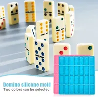 28 Hohlräume Large Size Double 6 Domino Mold Epoxidharz form DIY Kinderspiel zeug