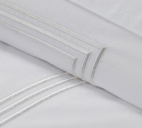 Ensemble de literie 4 pièces pour lit simple, double, queen ou king size, 100% coton, housse de couette brodée