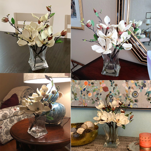 Fiori di Magnolia Artificiali Realistici in Seta con <span class=keywords><strong>Foglie</strong></span> Verdi per Decorazioni Centrotavola per Matrimoni, Casa <span class=keywords><strong>e</strong></span> Ufficio - Product Image 6