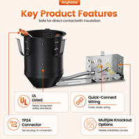ANYHOME 4 İnç Siyah Tavan Gömme Can Ic Remodel Pot Işık Yuvası Retrofit Downlight Can TP24 Tabanı