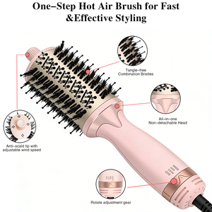 Brosses à cheveux électriques 3-en-1 multifonctionnelles rotatives avec têtes interchangeables et technologie ionique pour usage domestique - Product Image 2