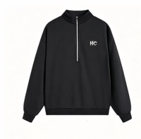 Sweat-shirts à capuche unisexe personnalisés 2026 en molleton tricoté, à demi-zip ou quart-zip, de haute qualité, décontractés, coupe ajustée, brodés