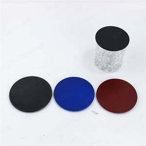 Coperchi per Candele in Plastica Colorati Personalizzati all'Ingrosso, Coperchi Piatti in Plastica Nera e Argento per Barattoli di Candele - Product Image 1