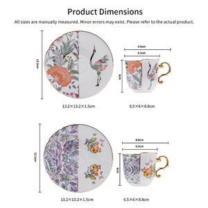 Taza y Platillo de Cerámica Estilo Chino para Espresso - Juego de Café de 2 Piezas con Forma Irregular - Product Image 3