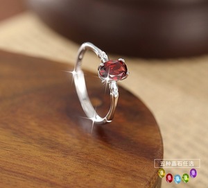 Minimalist 925 Sterling <b>Silver</b> Bamboo <b>Adjustable</b> Finger <b>Rings</b> With 5*7mm Oval Cut Natural Stones Fine Jewelry For Women - Product Image 2