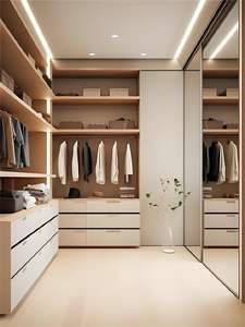 Armoires modernes et légères en MDF de luxe Meuble vestiaire portable et pliant pour chambre à coucher et salon à la maison ou à l'hôtel - Product Image 5