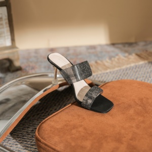 Zapatos de tacón alto para mujer, cómodos y elegantes, con diseño de punta cuadrada y encaje, estilo francés, para verano y exteriores. - Product Image 6