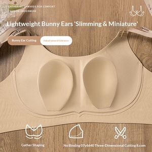 Soutien-gorge pour femmes à forte poitrée, sans armatures, ultra-fin, sans trace, <span class=keywords><strong>grande</strong></span> taille, soutien doux, rassemblement, soutien-gorge Parammary, petites oreilles de <span class=keywords><strong>lapin</strong></span> - Product Image 4