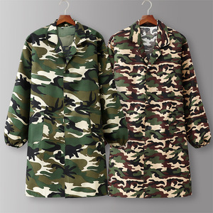 Bata de trabajo camuflada sin forro con logo personalizado <span class=keywords><strong>para</strong></span> hombre, delantal de manga larga, fino <span class=keywords><strong>para</strong></span> <span class=keywords><strong>verano</strong></span>, con impresión de logo personalizado - Product Image 2