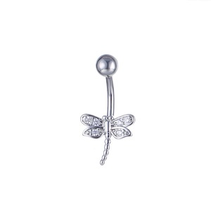 Anelli alla moda con <span class=keywords><strong>ombelico</strong></span> animale in zircone in acciaio inossidabile 316L per le donne Cute CZ Pigeon Snake Dragonfly <span class=keywords><strong>Piercing</strong></span> alla pancia curvo - Product Image 4