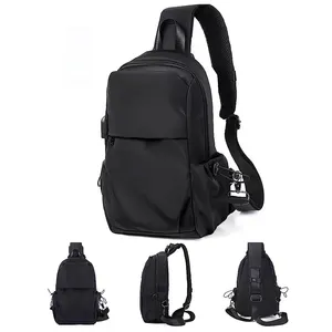 BSCI Factory Hot Sale Travel Crossbody Shoulder Bag Custom Logo Messenger Bag Chest Bag with USB Charger Port