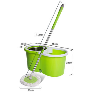 Serpillères rotatives pour la maison <span class=keywords><strong>les</strong></span> plus vendues en <span class=keywords><strong>2021</strong></span>, fabrication de serpillères magiques à 360 degrés, serpillère paresseuse avec seau en acier inoxydable, ensemble de serpillères pour nettoyer le sol - Product Image 3