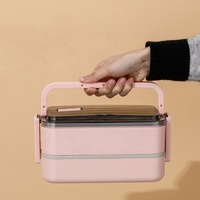 Boîte à bento multicouche portable 304 emballage alimentaire en acier inoxydable avec poignée anti-éclaboussures récipient à déjeuner