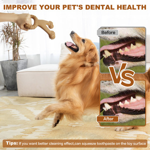 JJT Vente en gros Logo personnalisé Grincement des dents Os en nylon Jouet à mâcher pour chien agressif Chewers Vrai Bacon Poulet Boeuf Arachide Saveur - Product Image 5