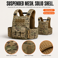 Gilet tactique de course à pied pour hommes découpé au laser, motif camouflage, porte-plaques réglable 40 LB avec poches pour plaques 10x12 et hydratation 1,5 L