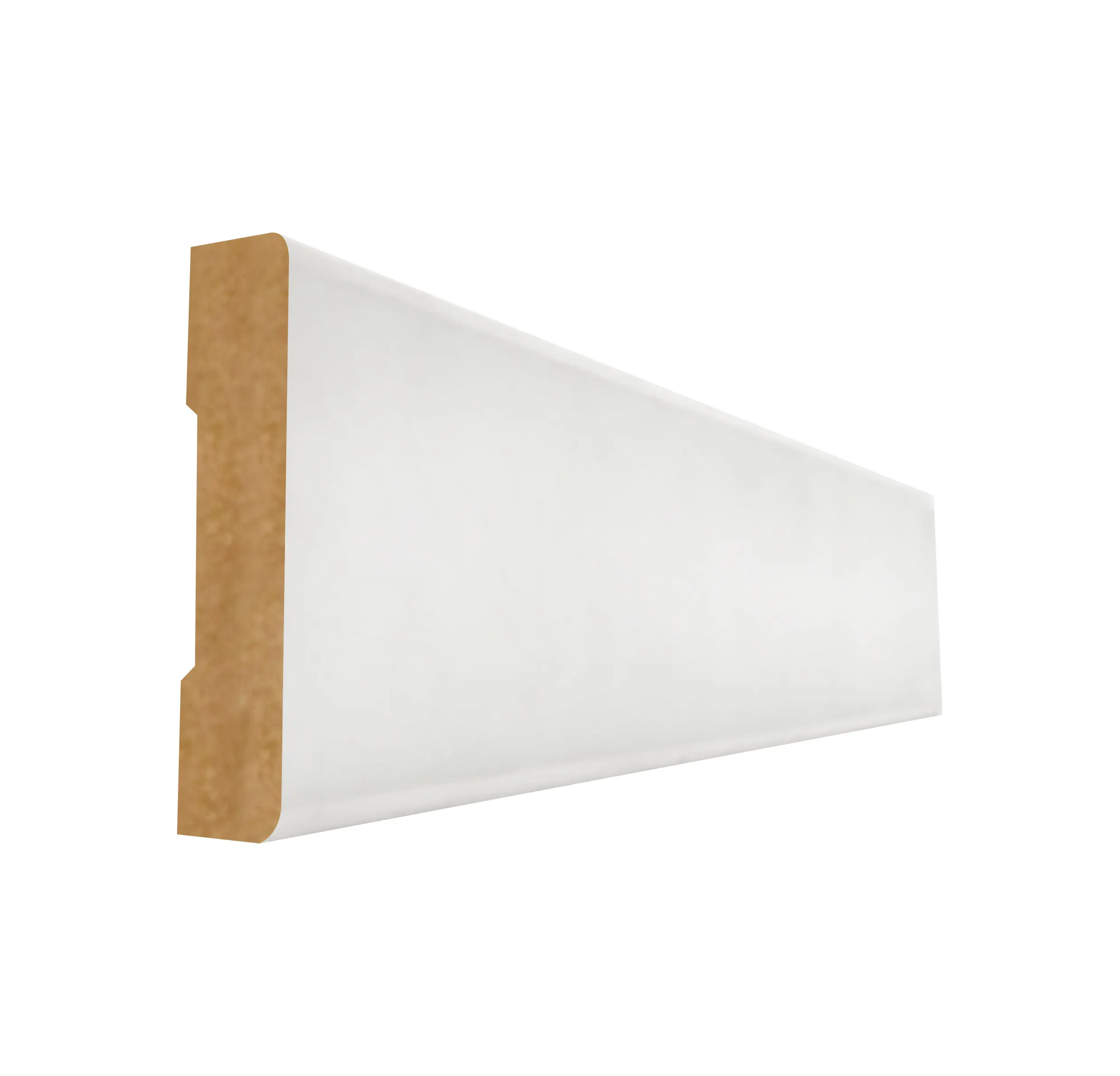 قوالب مسطحة داخلية من خشب ليفي متوسط الكثافة مطبوع عليها طبقة بيضاء تغطي أغطية النوافذ والأبواب بمقاس 3/4 بوصة × 4-1/2 بوصة