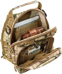 Bolso táctico MOLLE de moda, bandolera de un solo hombro, bolso cruzado para el pecho, con cierre de cremallera, para senderismo, camping y viajes al aire libre. - Product Image 4