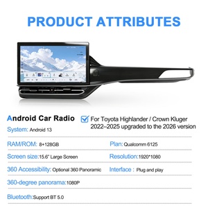 Navihua Car Multimedia Navigation Car Radio Android Car Stereo 15.6" Touch Screen for Toyota Crown Kluger Highlander 2022-2025 - Product Image 2