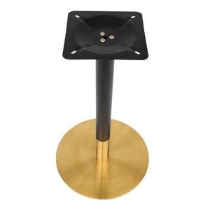 Socle de table rond en acier inoxydable noir et or pour restaurant, colonne unique, facile à nettoyer, vente en gros - Product Image 1