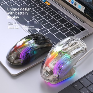 RGB Tri-Mode (2.4G + Dual ) Wireless Transparent Gaming <b>Mouse</b> With Digital Display - Product Image 2
