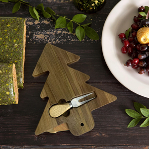 Platos de Madera de <span class=keywords><strong>Acacia</strong></span> Navideños con Envío Gratuito en EE. UU., Platos para Fiestas con Forma de Ciervo y Árbol, Platos de Cartón de Madera Natural - Product Image 1