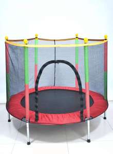 Cama Elástica Infantil <span class=keywords><strong>para</strong></span> Interiores con Red <span class=keywords><strong>de</strong></span> Seguridad, Estructura <span class=keywords><strong>de</strong></span> 14 pies, Construcción <span class=keywords><strong>de</strong></span> PVC y Plástico <span class=keywords><strong>para</strong></span> Uso en el Hogar y Gimnasio - Product Image 2