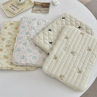Penyimpanan Tablet & Laptop Korea INS, Motif Kelinci Bordir Lucu Berbahan Polyester, Ukuran 11/13/15 inci, Dapat Disimpan