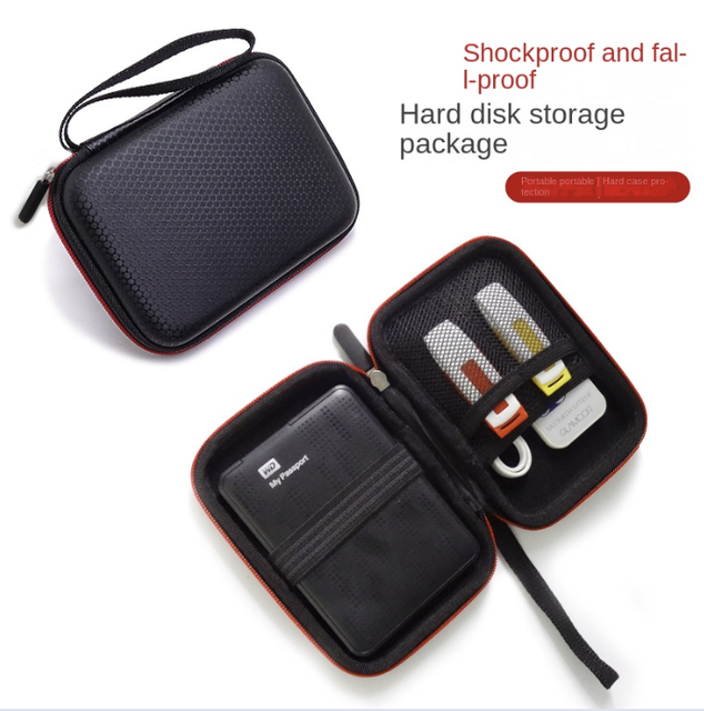 Wholesale Custom Logo Portable Lightweight Durable Waterproof 2.5 Inch Hard Disk Carrying EVA Tool Travel Bag