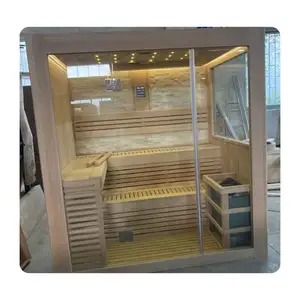 4 Person Canadian Hemlock Indoor Dry Wooden Far Infrared Sauna Room