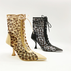 <span class=keywords><strong>Stivaletti</strong></span> leopardati da donna a punta a metà <span class=keywords><strong>tacco</strong></span> - Product Image 4