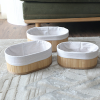 Rectangle Boîte Forme Tissé Panier En Bambou Panier De Rangement En Rotin pour La Décoration Intérieure