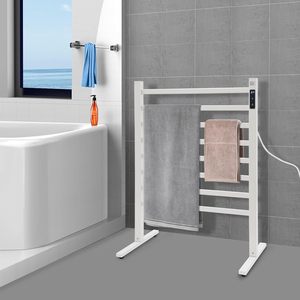 Porte-serviettes chauffant électrique, porte-serviettes chauffant sur pied, chauffe-serviettes de bain <span class=keywords><strong>avec</strong></span> <span class=keywords><strong>minuterie</strong></span>, chauffage à sec en fibre de carbone, aluminium - Product Image 6