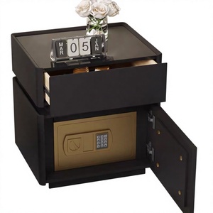Modern Smart Nightstand Three Drawer Bedside Cabinet Fingerprint Lock <b>LED</b> <b>Bed</b> Table for bedroom - Product Image 1