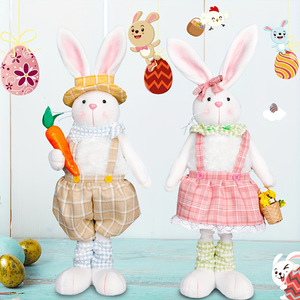 Easter Bunny Plush Decoration Standing Rabbit Doll Spring Holiday Home Table Festival Display Wholesale Party Supplies - Product Image 3