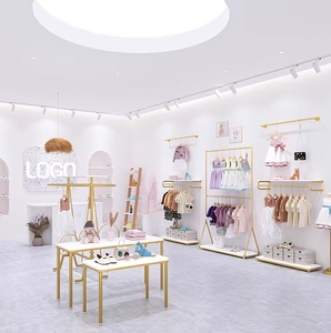 Diseño de Interiores <span class=keywords><strong>para</strong></span> <span class=keywords><strong>Tienda</strong></span> de Ropa Infantil de Moda, Estantes de Exhibición de Ropa Infantil Personalizados, Exhibidores de Ropa Infantil - Product Image 3