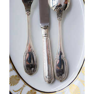 Ensemble de couverts en alliage d'argent Di Cristofalo Andria de haute qualité, 75 pièces, manche en bois, réutilisable, en laiton, pour le thé et la cuisine, style européen moderne - Product Image 1