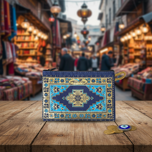 Turkish Woven Wallet With Carpet - Rug Design Golgen Handled. Made in Turkey... From Turkey - Product Image 3