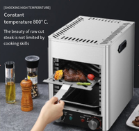 Pioche de boeuf commerciale à ultra-haute température rôti électrique 800 machine à steak température contrôlable acier inoxydable