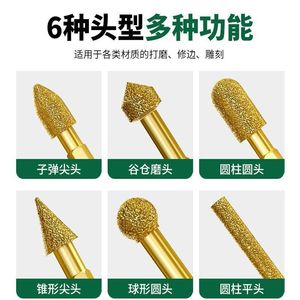 Diamond Grinding <b>Bits</b> Hex Shank 6 Mm Gold Finish For Metal <b>Drilling</b> Quick Change Chuck - Product Image 3