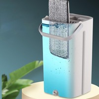 Vadrouille nettoyante pour sols, sans lavage à la main, rotative à 360 °, épurateur de sol élargi, ménage, séparation sèche et humide, vadrouille plate avec seau