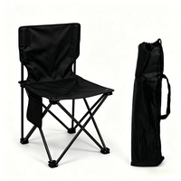 Tabouret de camping pliable portable de taille moyenne, structure en acier robuste, tabouret de pique-nique de jardin rembourré, mobilier d'extérieur pour la pêche et le barbecue