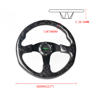 Volant de course en carbone forgé style Plug and Play, 3 branches, remplacement universel pour le marché secondaire, installation facile - Product Image 2
