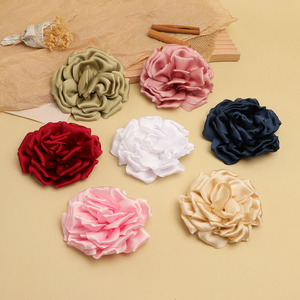 Tela de Satén 3D con Rosas y Peonías de 11.5 cm, Hechas a Mano, para Manualidades, Accesorios para el Cabello, Ropa, Zapatos, Sombreros, Artículos para Fiestas - Product Image 1