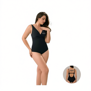 ชุดว่ายน้ำวันพีซไซส์ใหญ่ ควบคุมสัดส่วนหน้าท้อง ชุดชายหาดแบบเรียบร้อย เซ็กซี่ โมโนกินี ชุดอาบน้ำ ไซส์ 42-48 สีหลากหลาย - Product Image 2