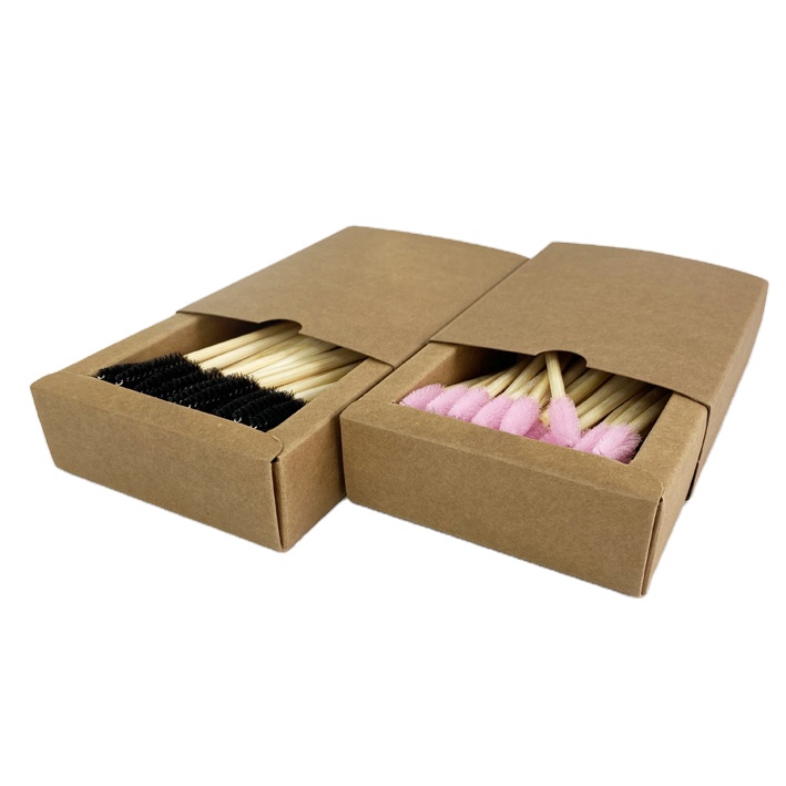 Экологичный бамбуковый шприц с коробкой, индивидуальный Набор для путешествий с палочкой для ресниц