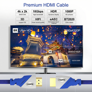 Custom Length Design 4K 2K 18Gbps Ultra High Speed <strong>Gold</strong> Plated HDMI Cable for UHD TV Monitor Laptop and <strong>Xbox</strong> - Product Image 2