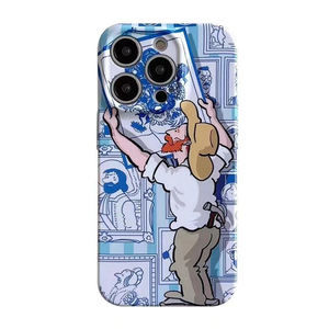 Custodia rigida in plastica per telefono con pittura a olio retrò per iphone 11 12 13 pro max, per custodia per iphone 14 art - Product Image 2