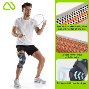 Chất lượng cao dệt kim khuỷu tay Miếng đệm đầu gối với Silicon Gel bền đầu gối hỗ trợ cho thể thao ngoài trời hoạt động chức năng bảo vệ - Product Image 3